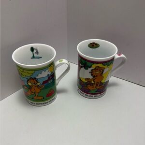 Danbury Mint - Garfield's Mealtime - Garfield And Dieting Cups